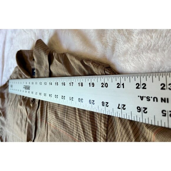 Lincs DC & Company Mens Button-Down Plaid Shirt Size XL Brown Long Sleeve Casual - Picture 5 of 10